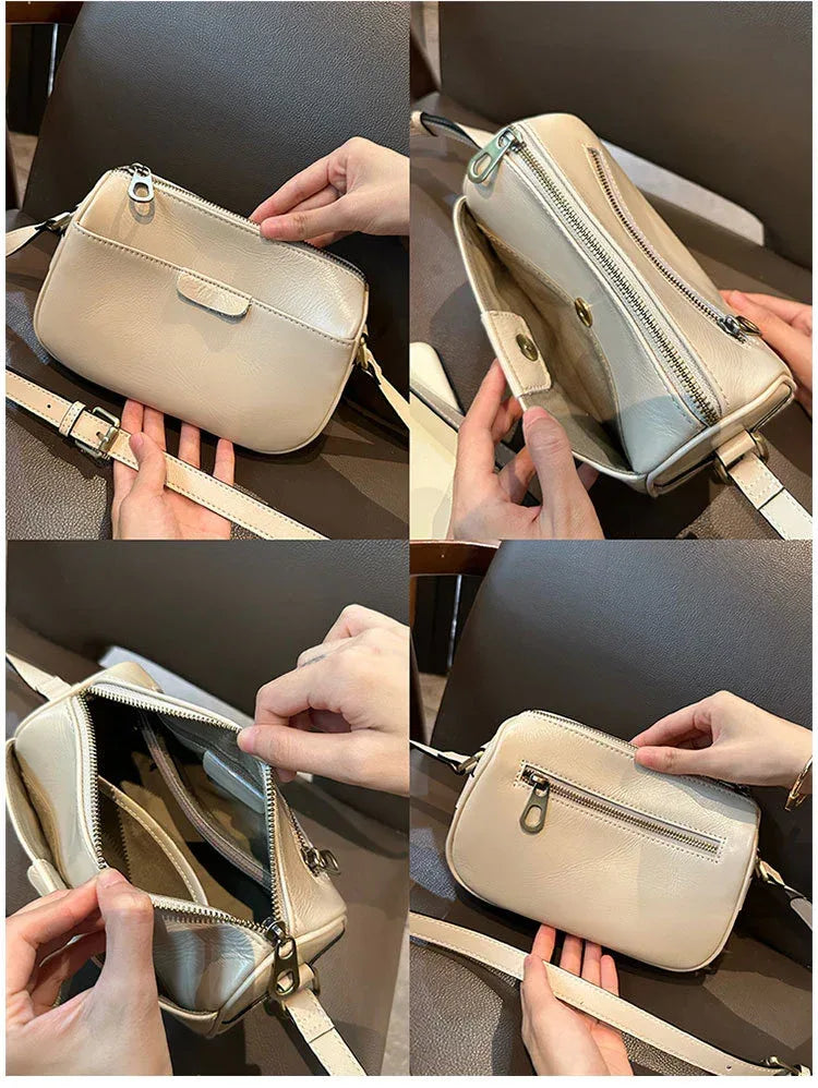 Women's retro leather crossbody bag