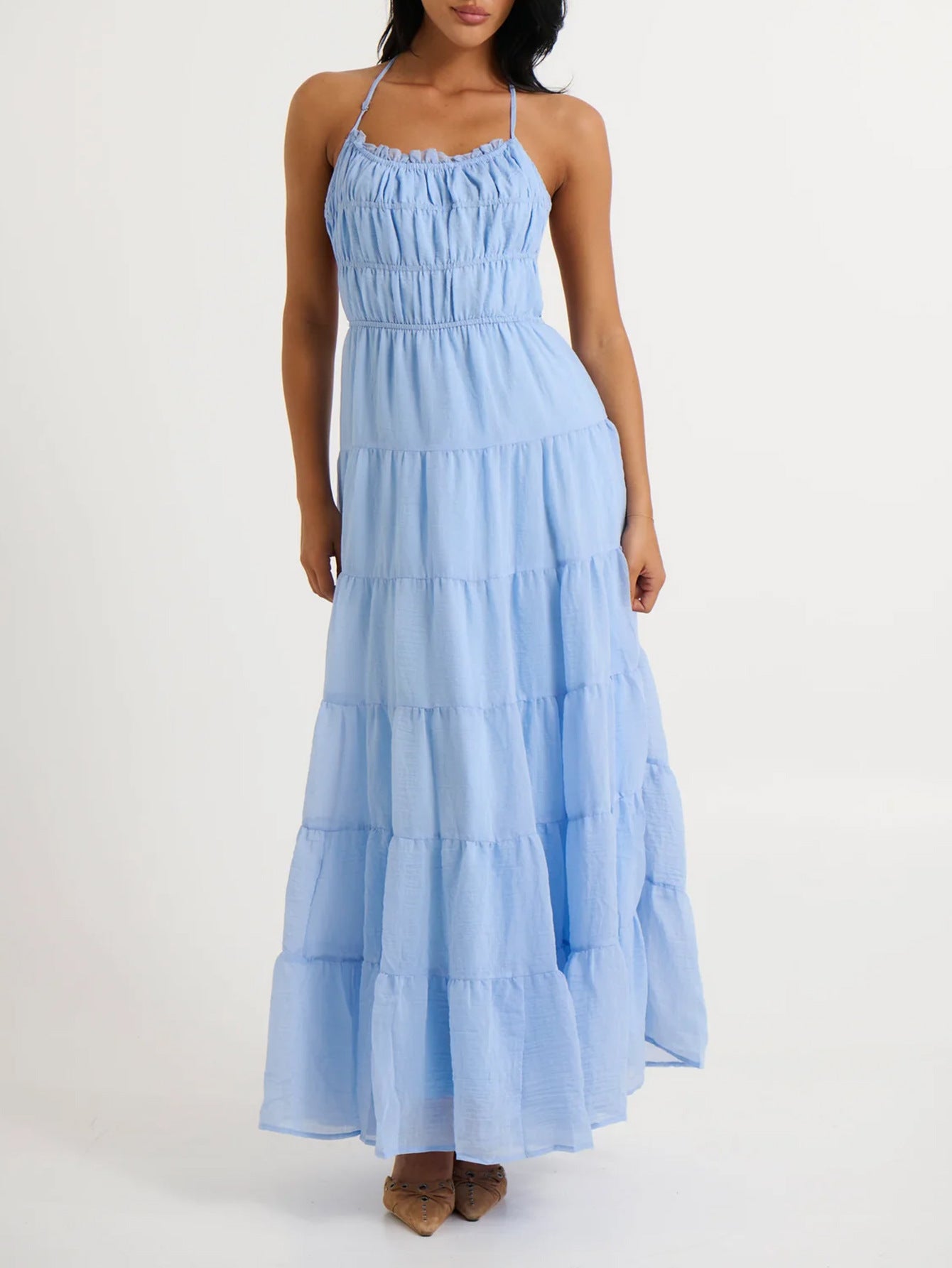 Tiered Backless Maxi Dress Summer Look