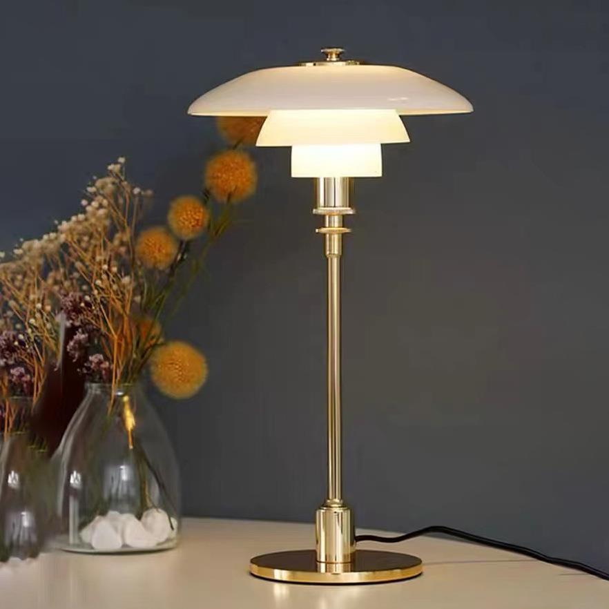 Mushroom Glass Bedside Light with Button Switch