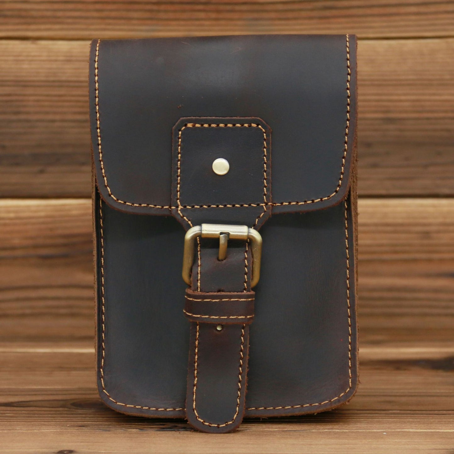 Men’s Leather Waist Bag Genuine Leather Phone Holder