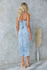 Sleeveless Acid Wash Women Denim Dress with Side Slit Midi Fit