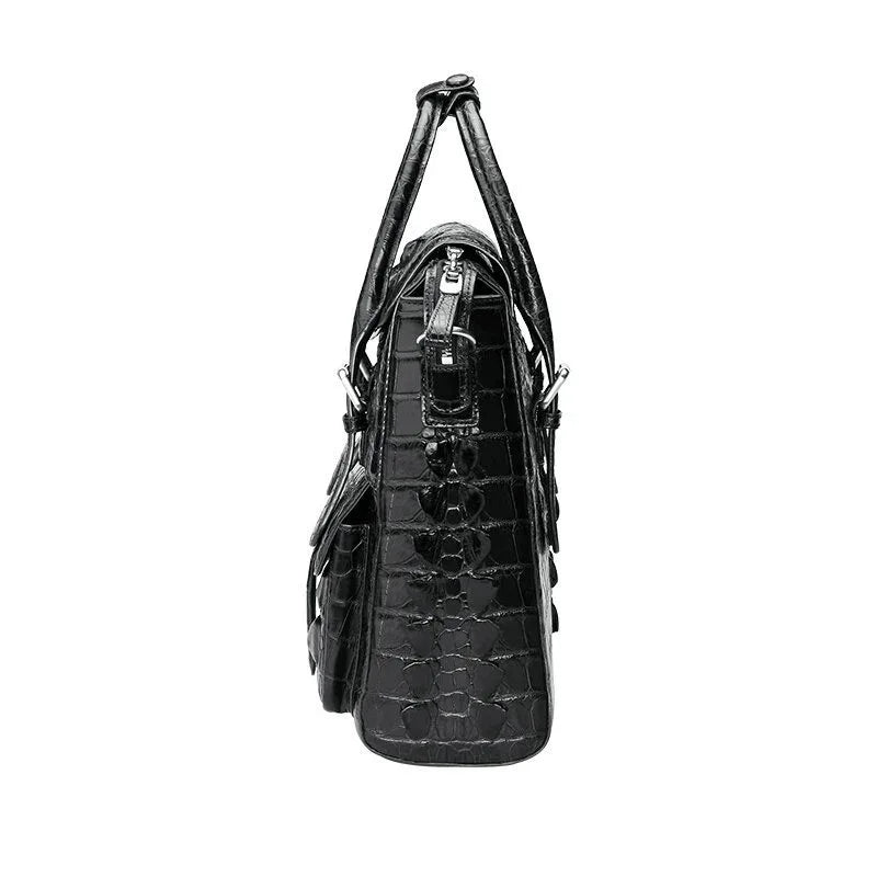 Men’s Siamese Crocodile Leather Handbag