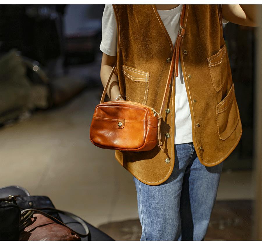 Women Leather Messenger Pillow Bag