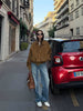 Brown Modern Biker Oversized Suede Jacket Women