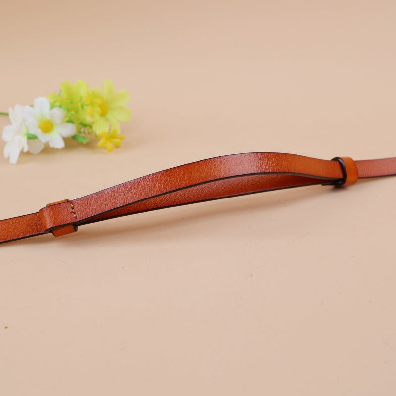 women real leather slim waist belt
