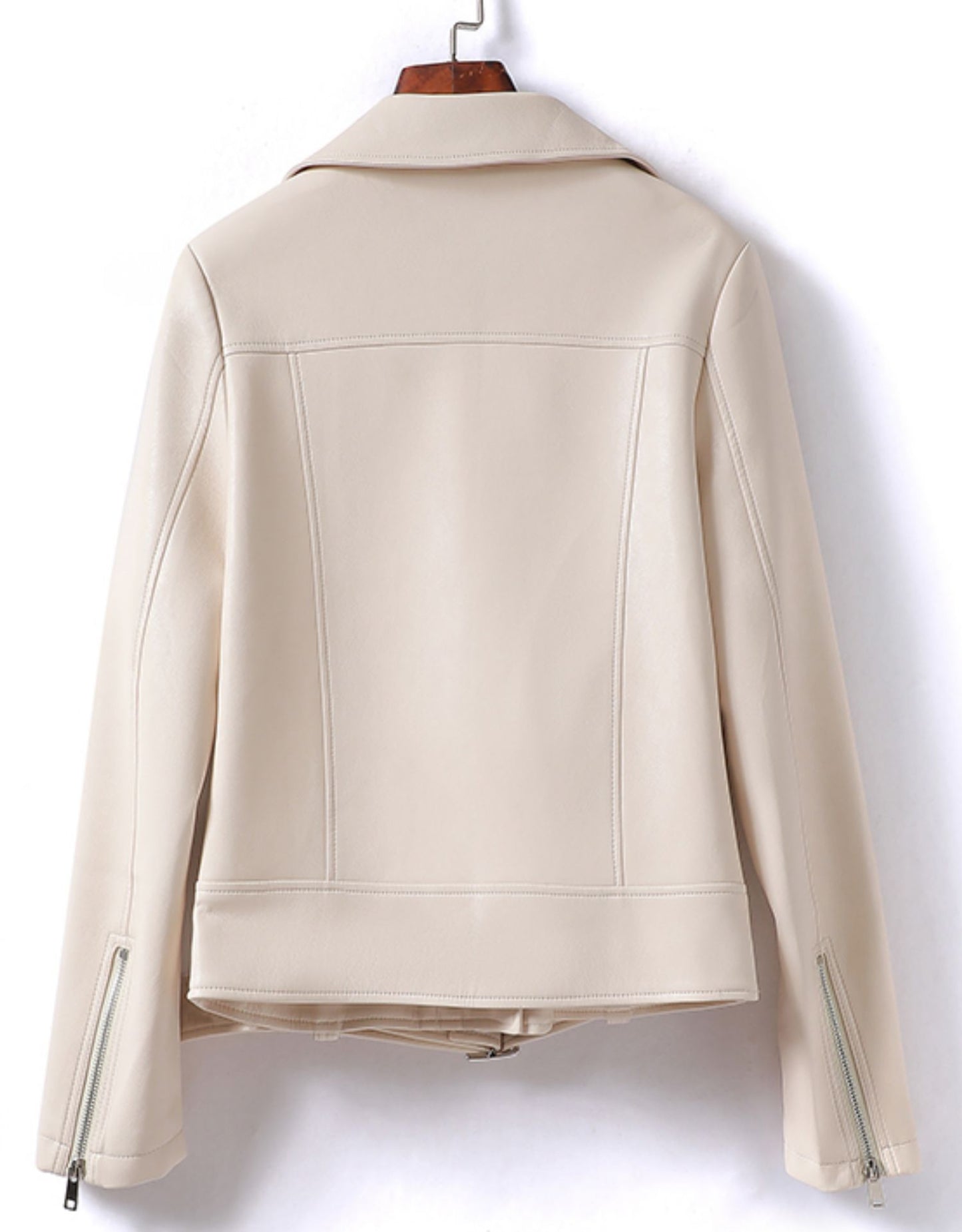 Women’s Leather Bomber Jacket Moto Style Zip Belted