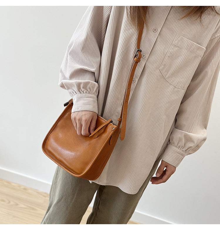 Genuine Leather Crossbody Messenger Bag for Women