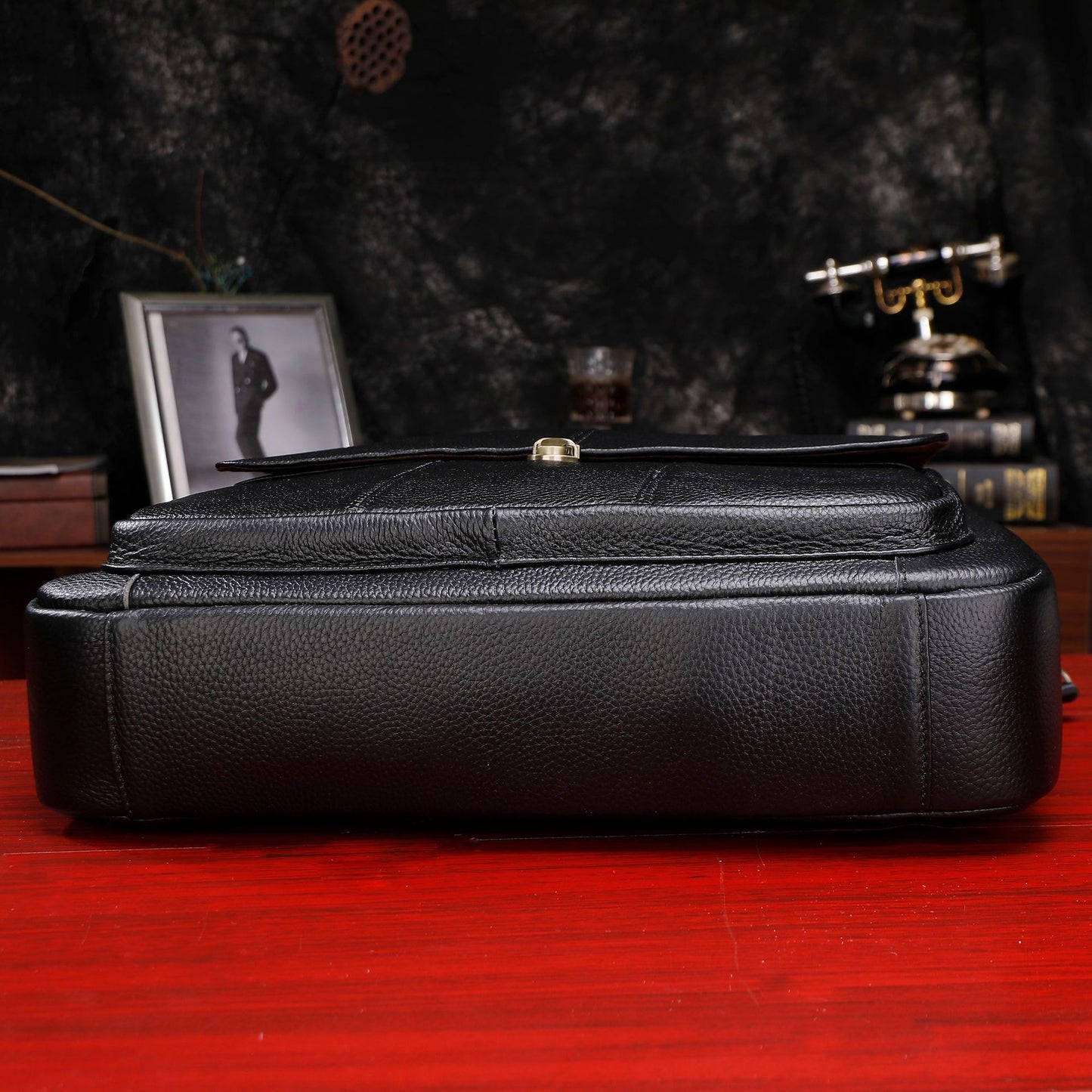 Laptop Leather Briefcase Business Shoulder Bag