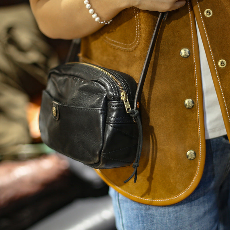 Women Leather Messenger Pillow Bag