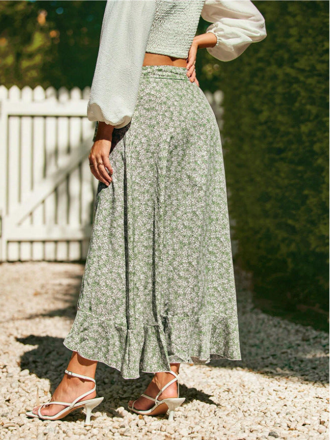 side wrap maxi skirt summer beach outfit