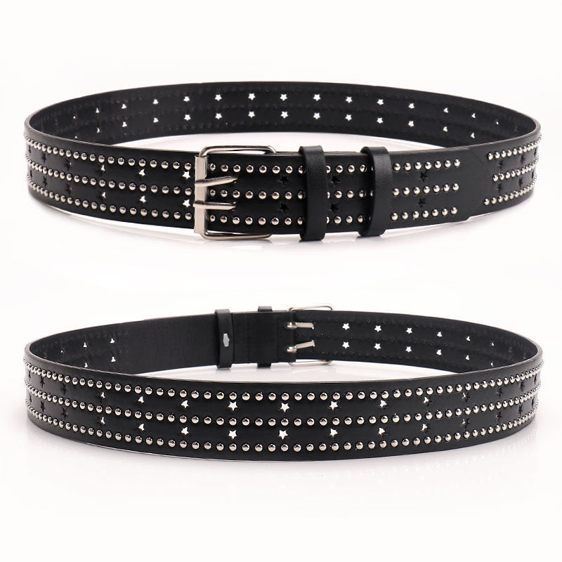 Star studded punk belt for women