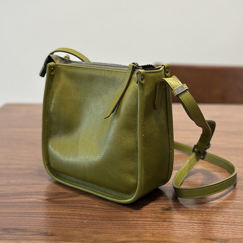Genuine Leather Crossbody Messenger Bag for Women