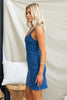 Sleeveless Blue Jean Mini Dress with Zipper Front