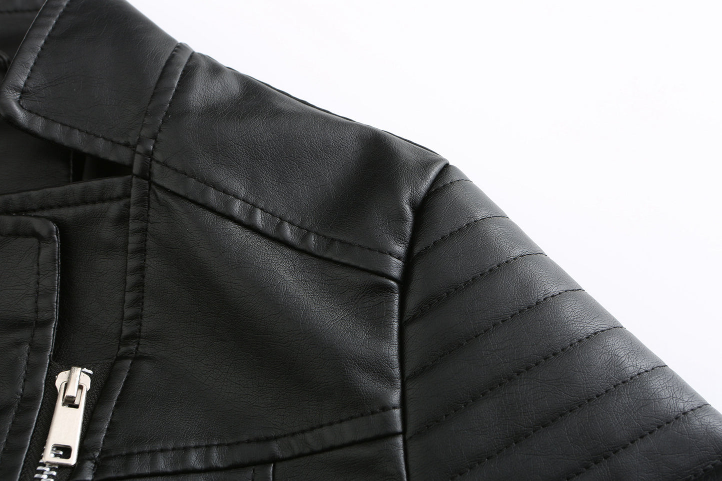 Women’s Faux Leather Motorcycle Jacket with Belt