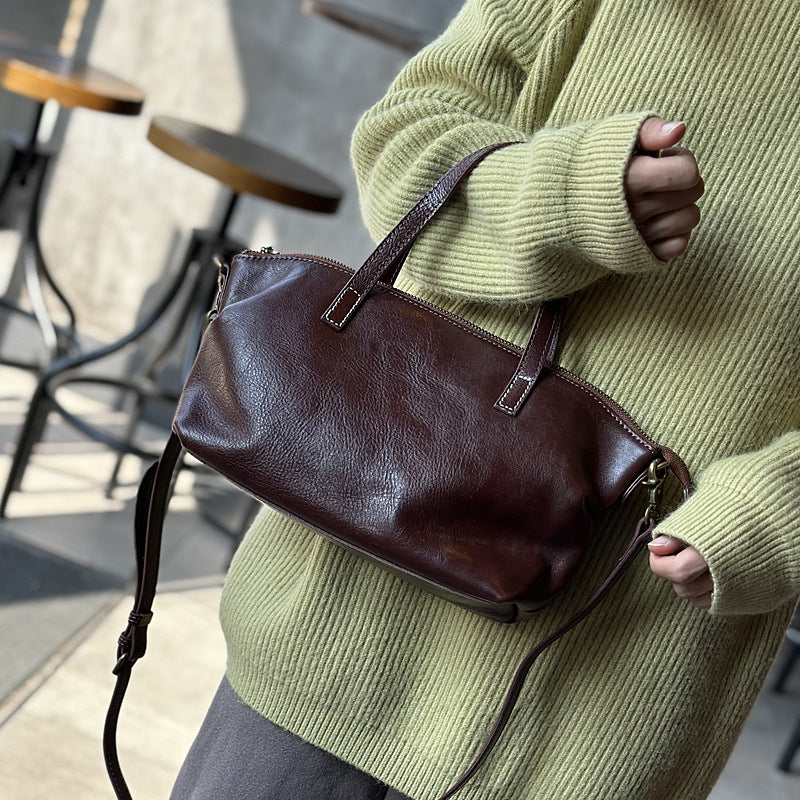 Genuine leather Dumpling messenger bag