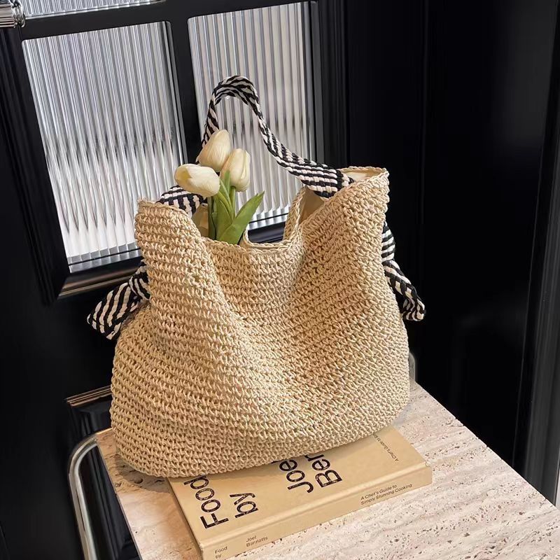 Woven Straw Underarm Bag Summer Beach Purse