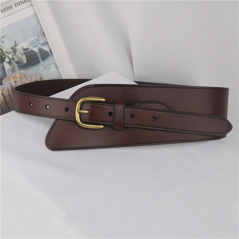 genuine leather slim waist belt for women