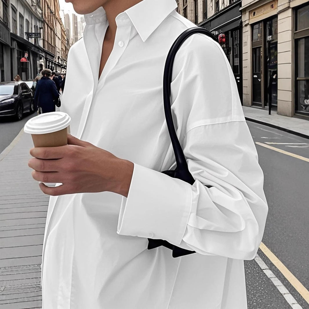Plain White Extra Long Women's Shirt