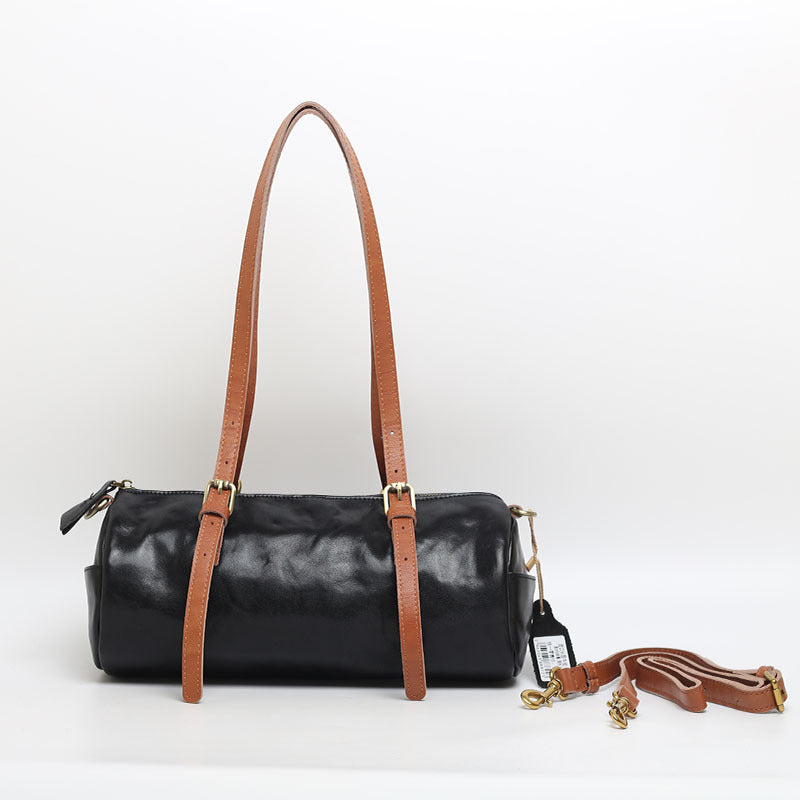 Women Leather Shoulder Bag Retro Underarm Pillow Purse