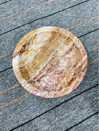 Natural Marble Round Tray Decorative Round Display Dish