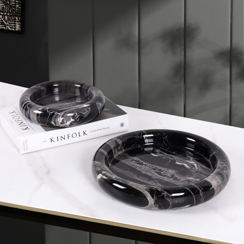 European Marble Round Tray Fruit Plate