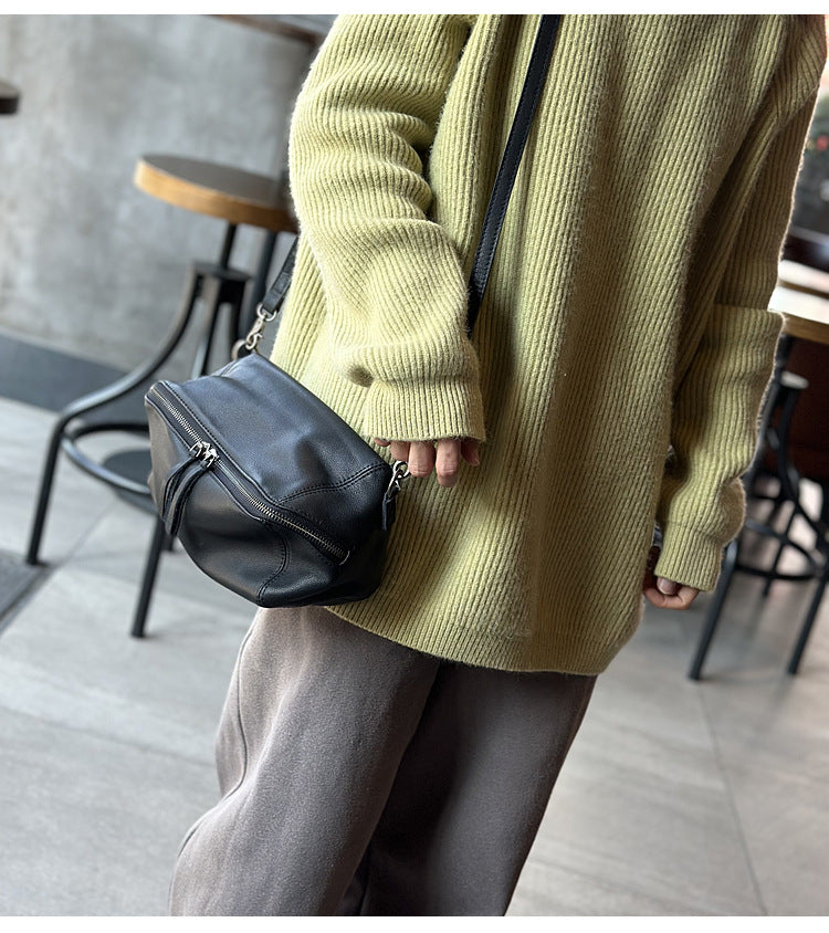 Genuine Leather Crossbody Toast Bag for Women