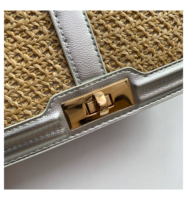 Small Woven Straw Crossbody Bag Summer Beach Purse