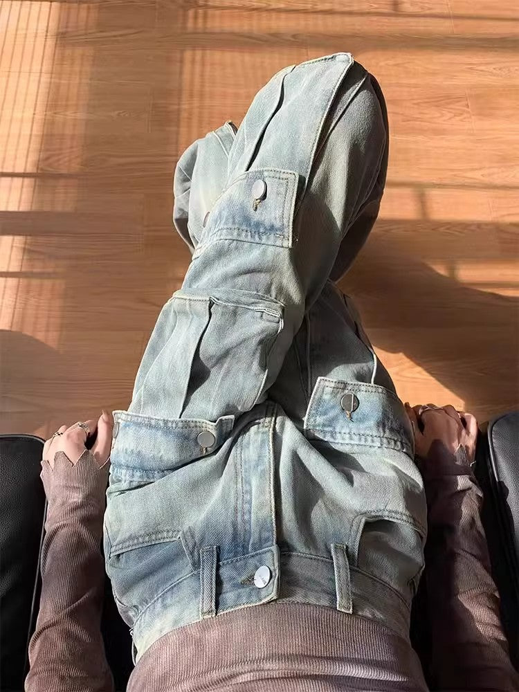 Women’s Loose Fit Cargo Denim Jeans