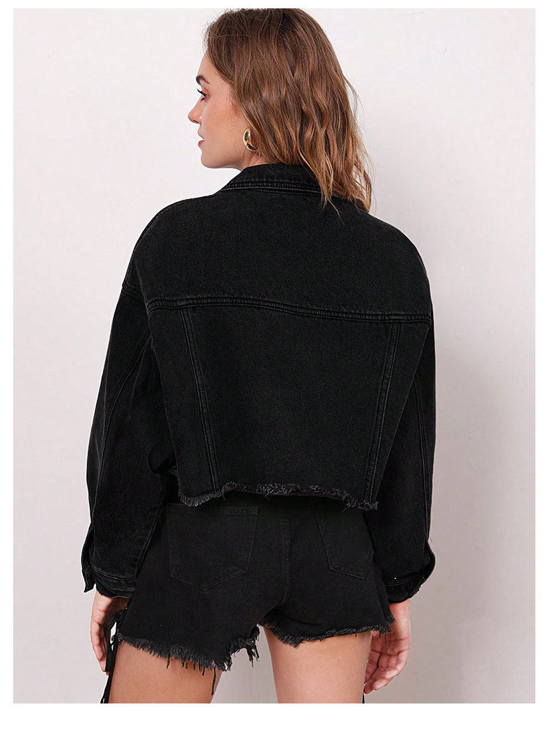 women Drop Shoulder Denim Jacket