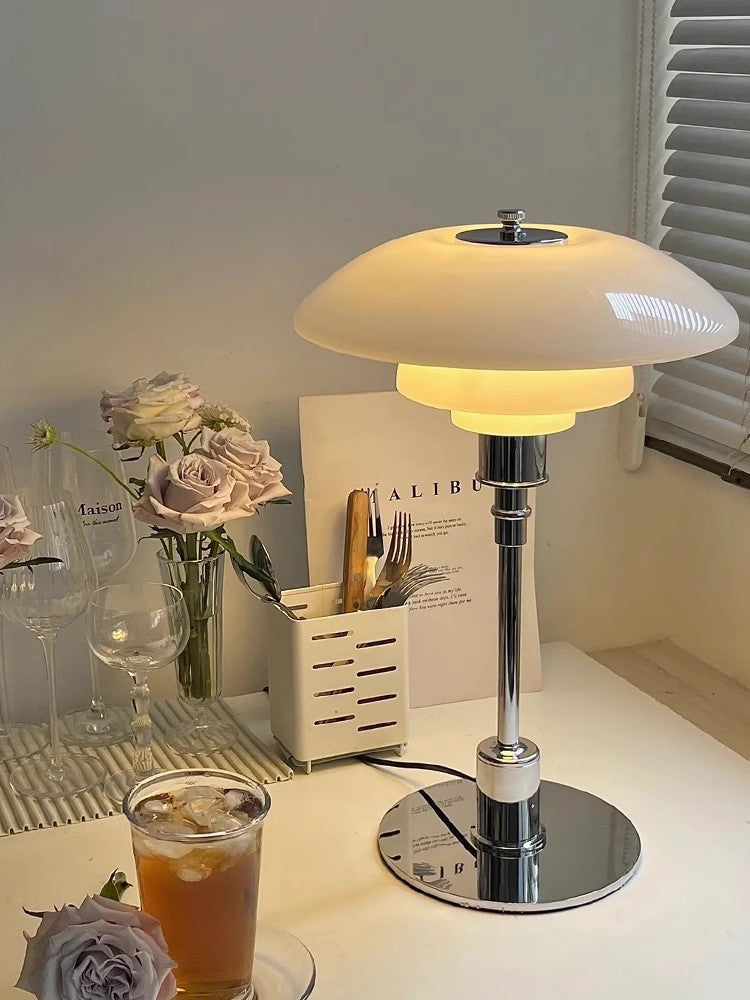 Mushroom Glass Bedside Light with Button Switch