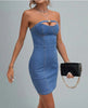 Bodycon Tube Top Mini Denim Dress