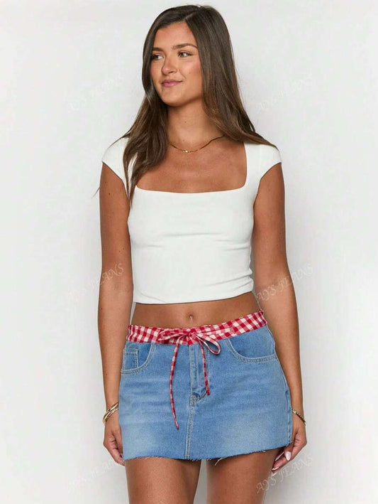 Denim Women Skirt Petite For Summers