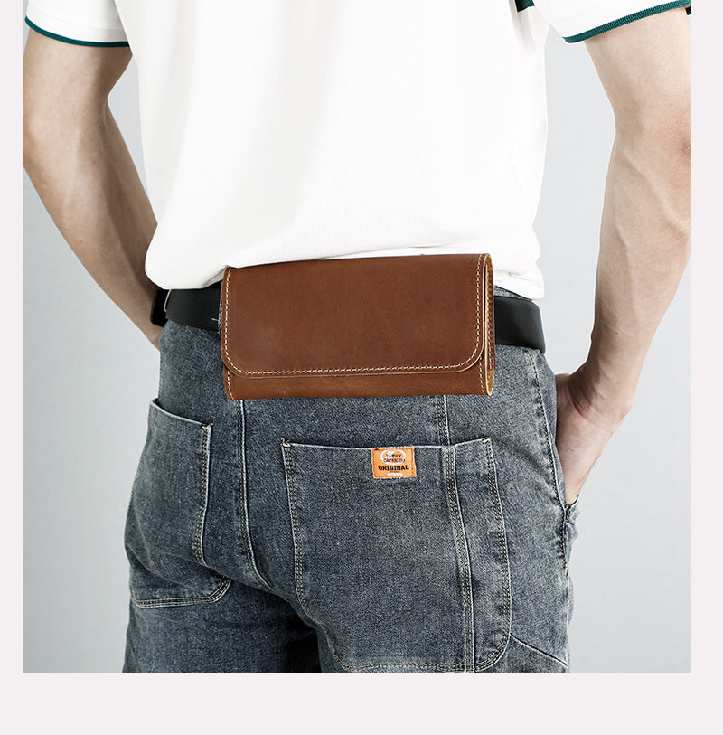 genuine leather waist belt bag