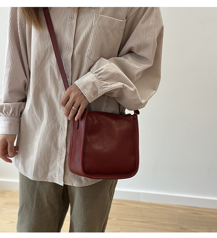 Genuine Leather Crossbody Messenger Bag for Women