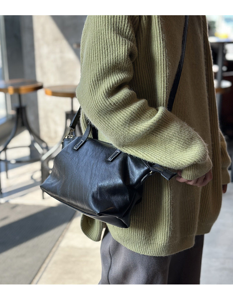 Genuine leather Dumpling messenger bag
