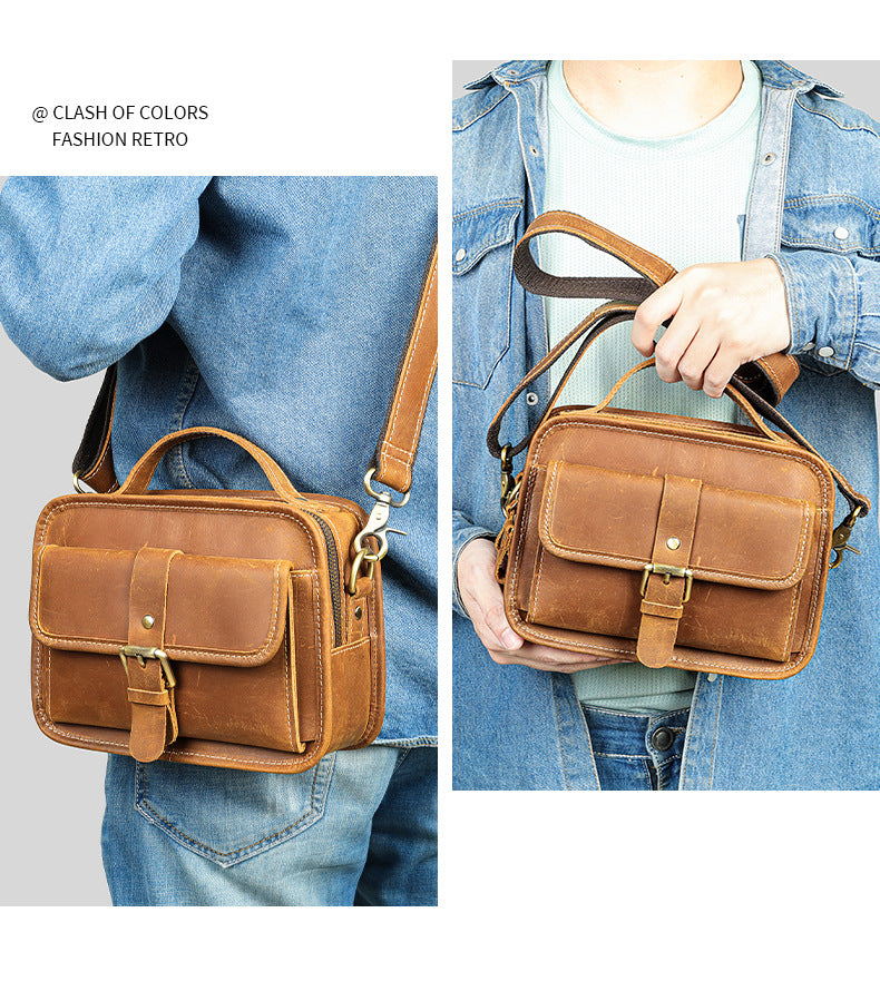 Men’s Genuine Leather Chest Crossbody Bag