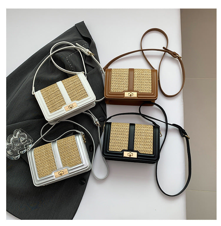 Small Woven Straw Crossbody Bag Summer Beach Purse