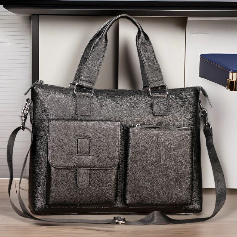 Genuine Leather Office Bag With Laptop Compartment