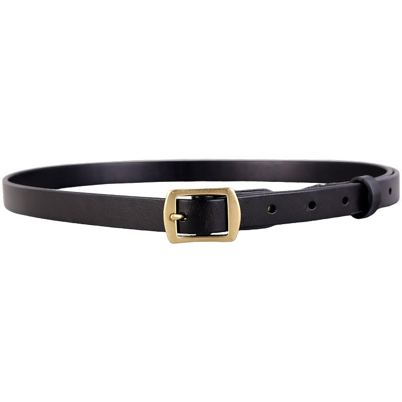 Genuine Leather Slim Belt for Women