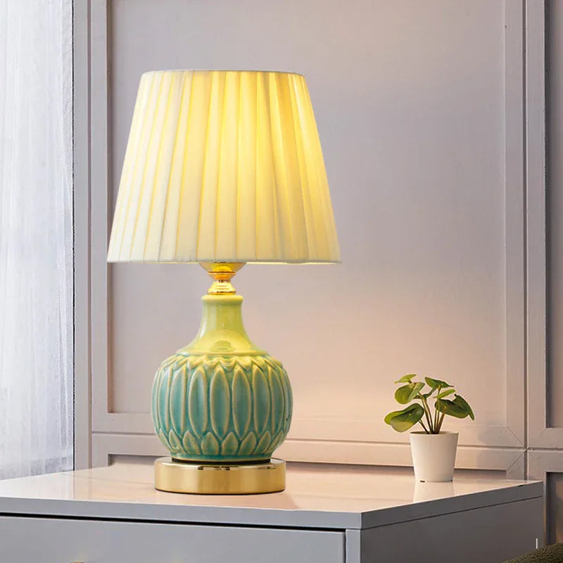 Touch control ceramic scandinavian table lamp