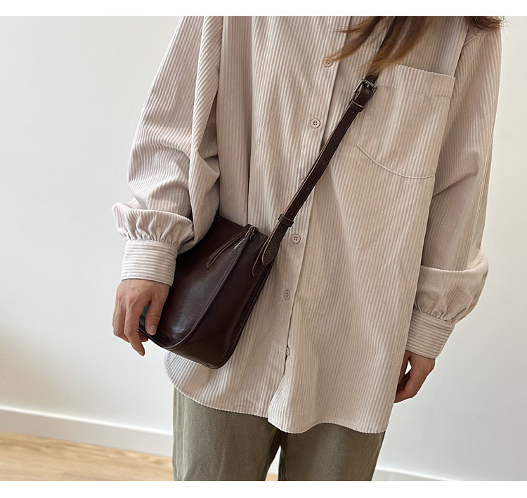 Genuine Leather Crossbody Messenger Bag for Women