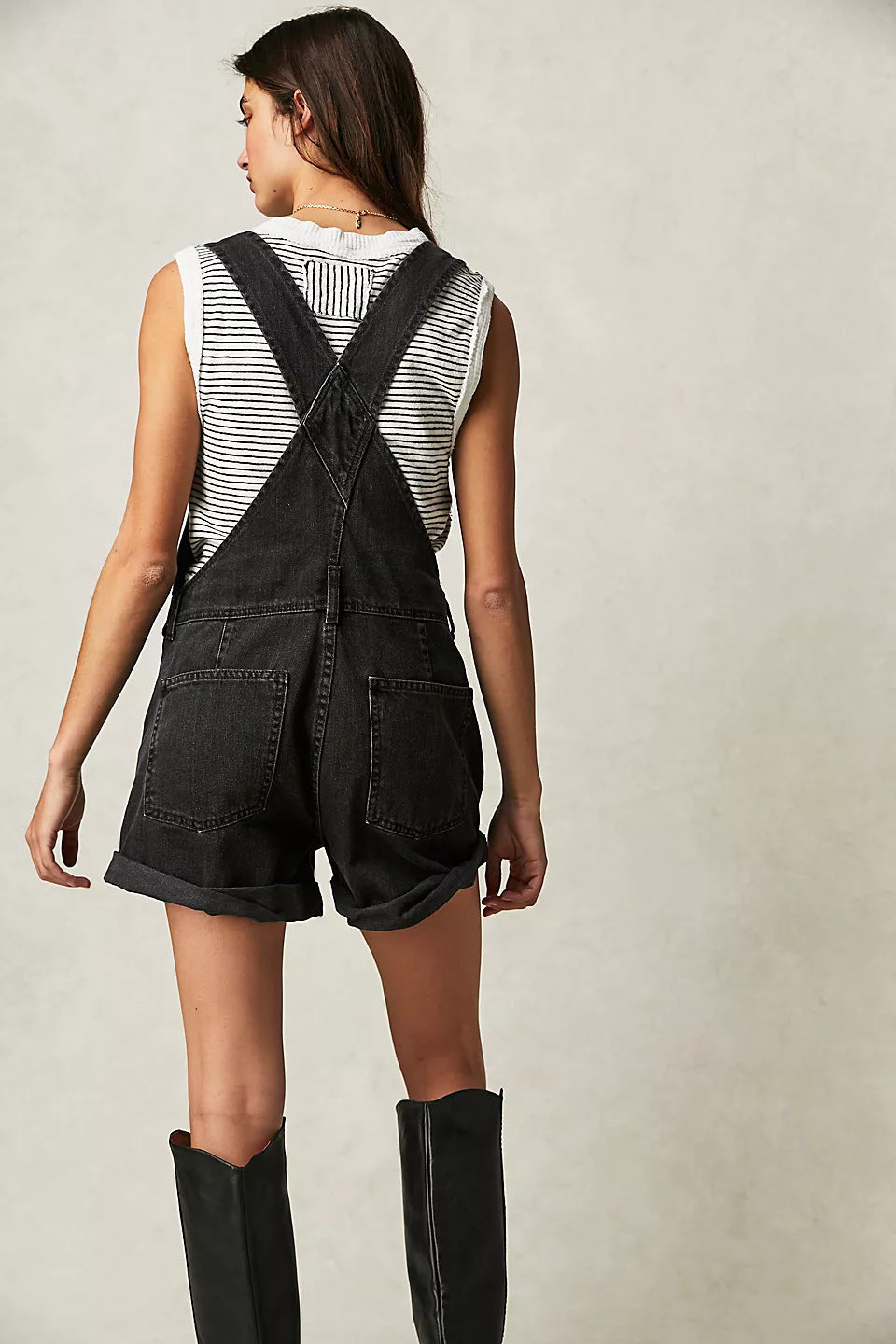 Trendy Women's Denim Short Overalls