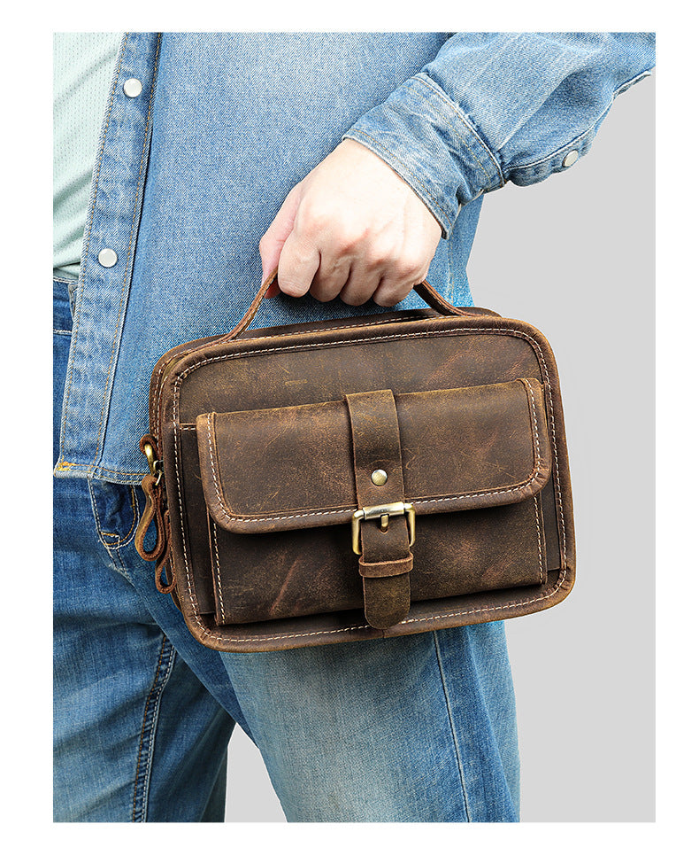 Men’s Genuine Leather Chest Crossbody Bag