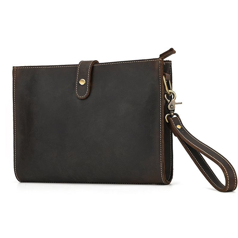 Crazy Horse Leather Men’s Clutch Bag