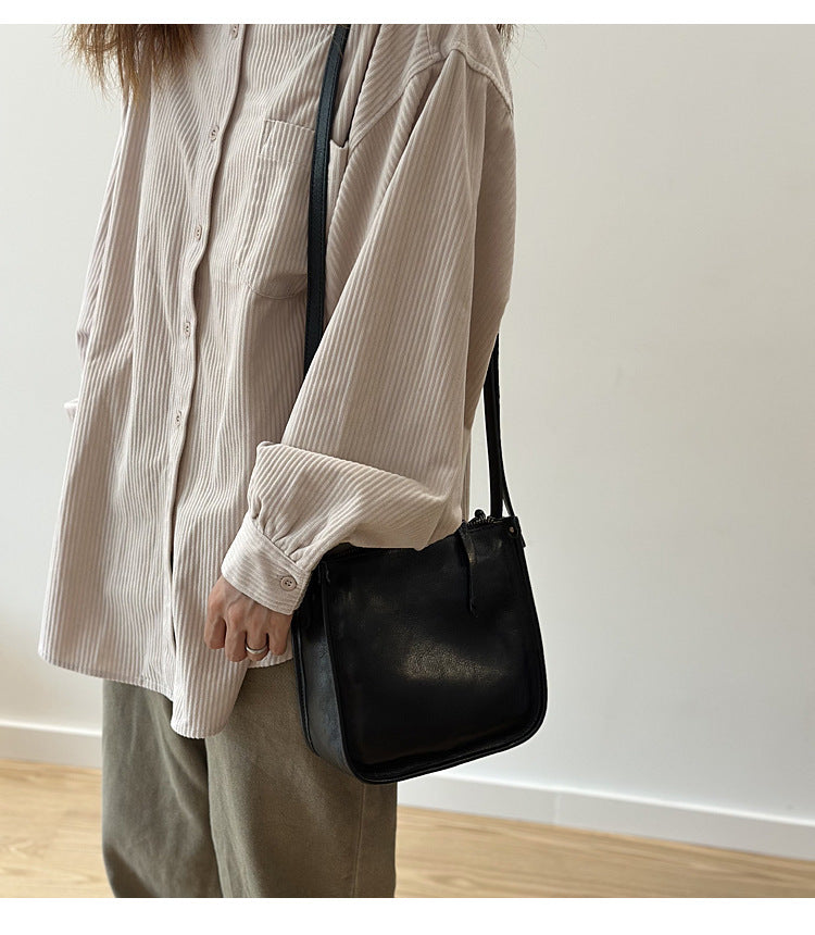 Genuine Leather Crossbody Messenger Bag for Women