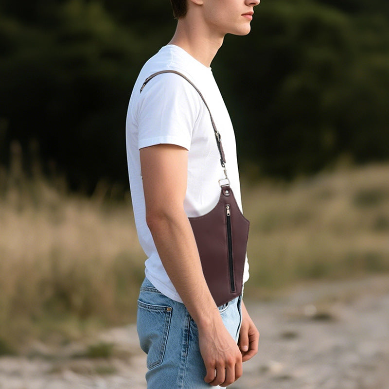 PU Leather Underarm Holster Bag for Men and Women