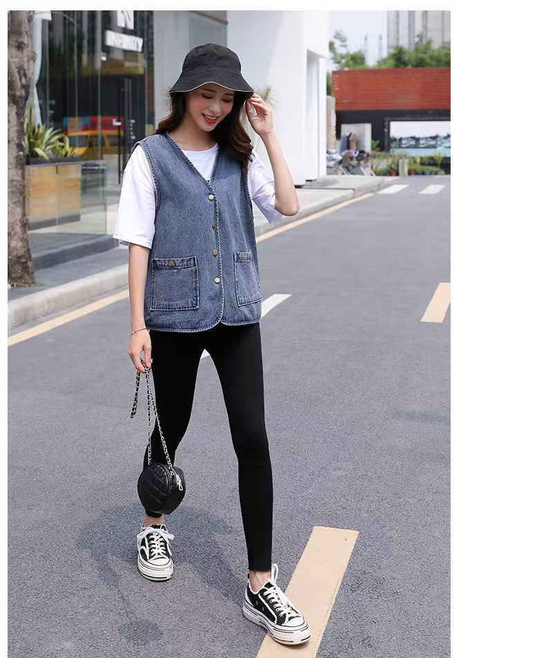 denim sleeveless jean vest