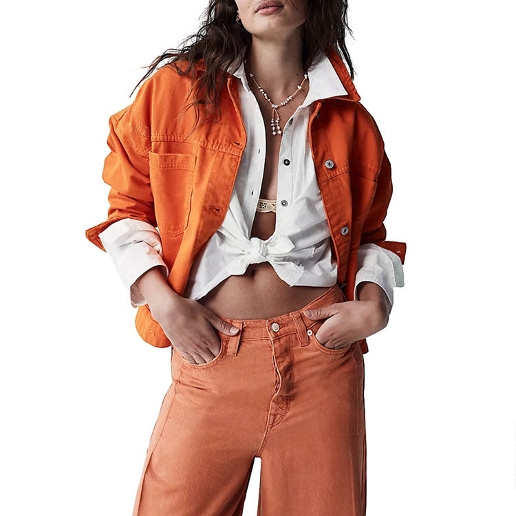 Oversized Light Wash Drop Shoulder Denim Jacket