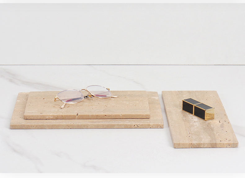 Nordic Light Luxury Natural Marble Tray for Bathroom, Vanity, and Table Décor