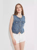Flap Pocket Button Front Vest Denim Jacket